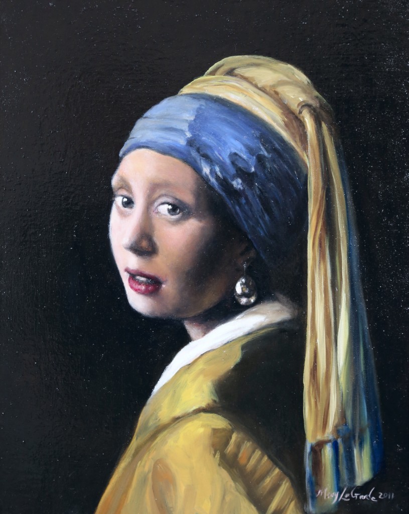 Study of Vermeer's Girl With a Pearl Earring Oil on Canvas 18" x 24"