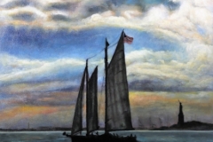 Liberty at Dusk by Mary Ellis LaGarde  oil on canvas board 18 X 24